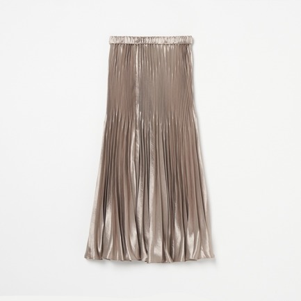 SHINY TWILL PLEATED SKIRT