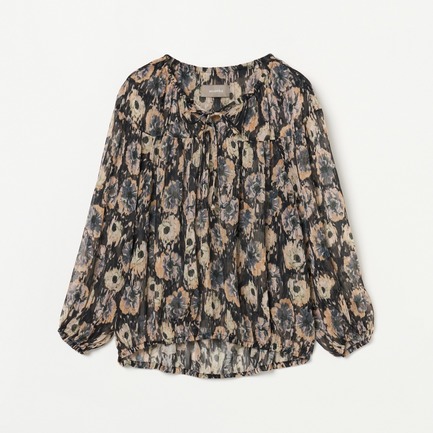 DEVEAUX PRINT GATHERED BLOUSE