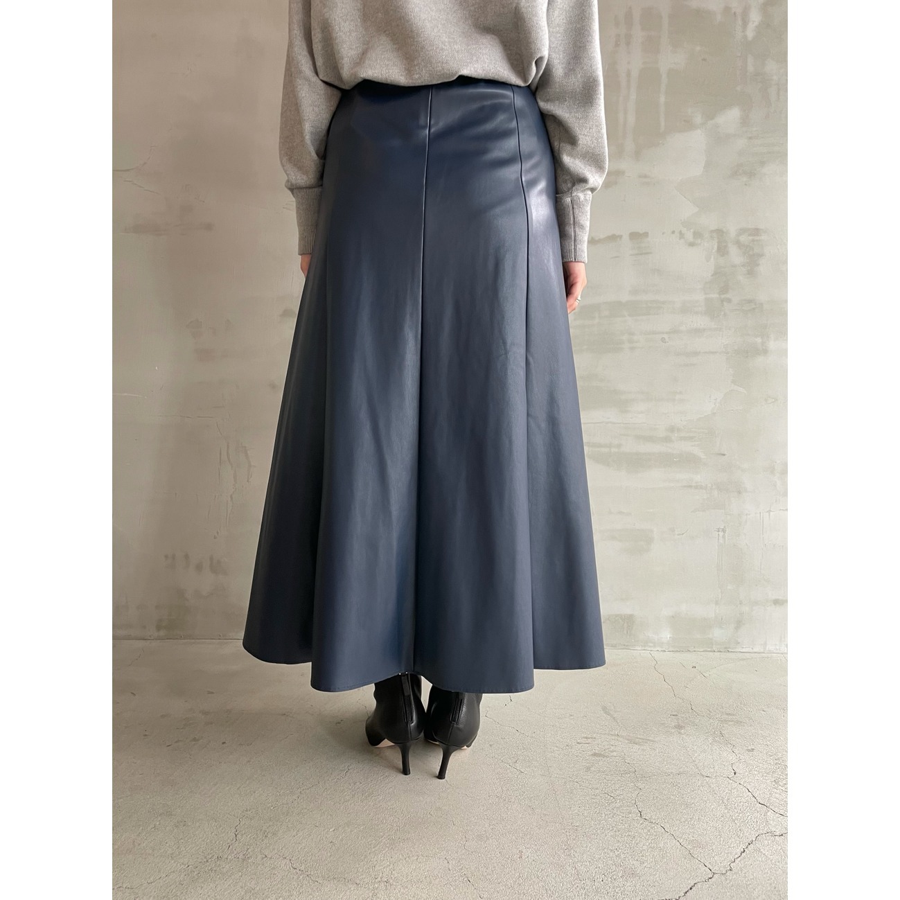 ECO LEATHER FLARE SKIRT 詳細画像 ブルー 9