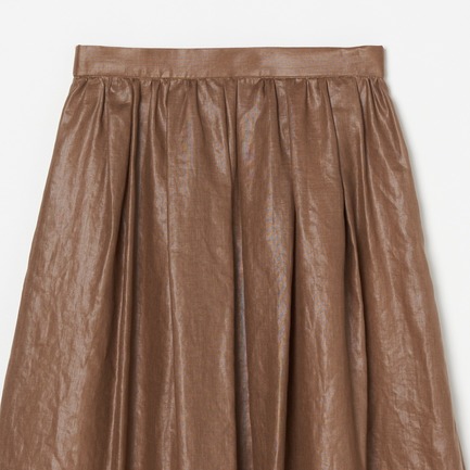 LEATHER BOIL GATHER SKIRT 詳細画像 ダークブラウン 2