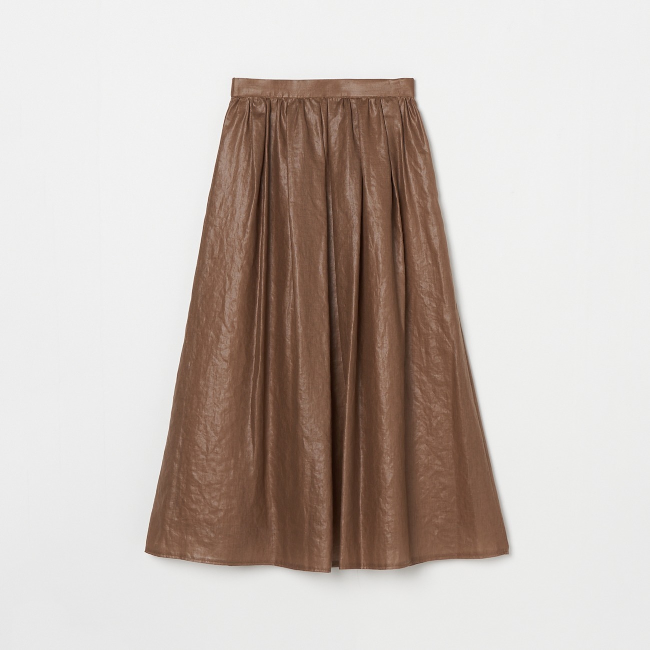 LEATHER BOIL GATHER SKIRT 詳細画像 ダークブラウン 1
