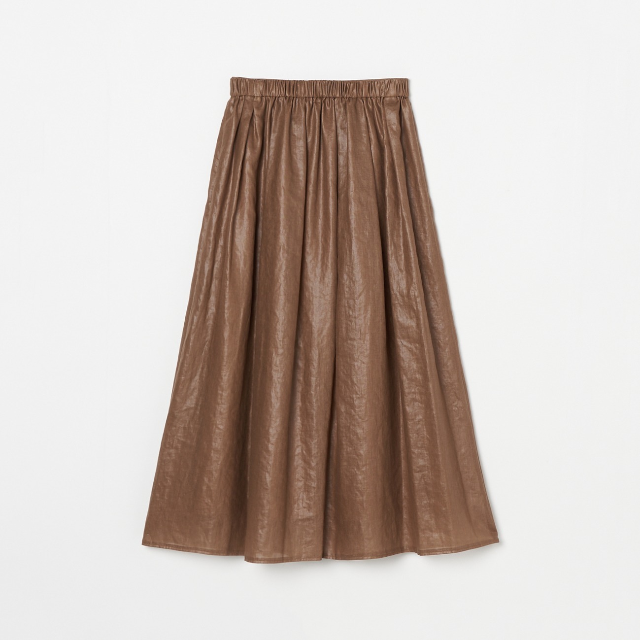 LEATHER BOIL GATHER SKIRT 詳細画像 ダークブラウン 1