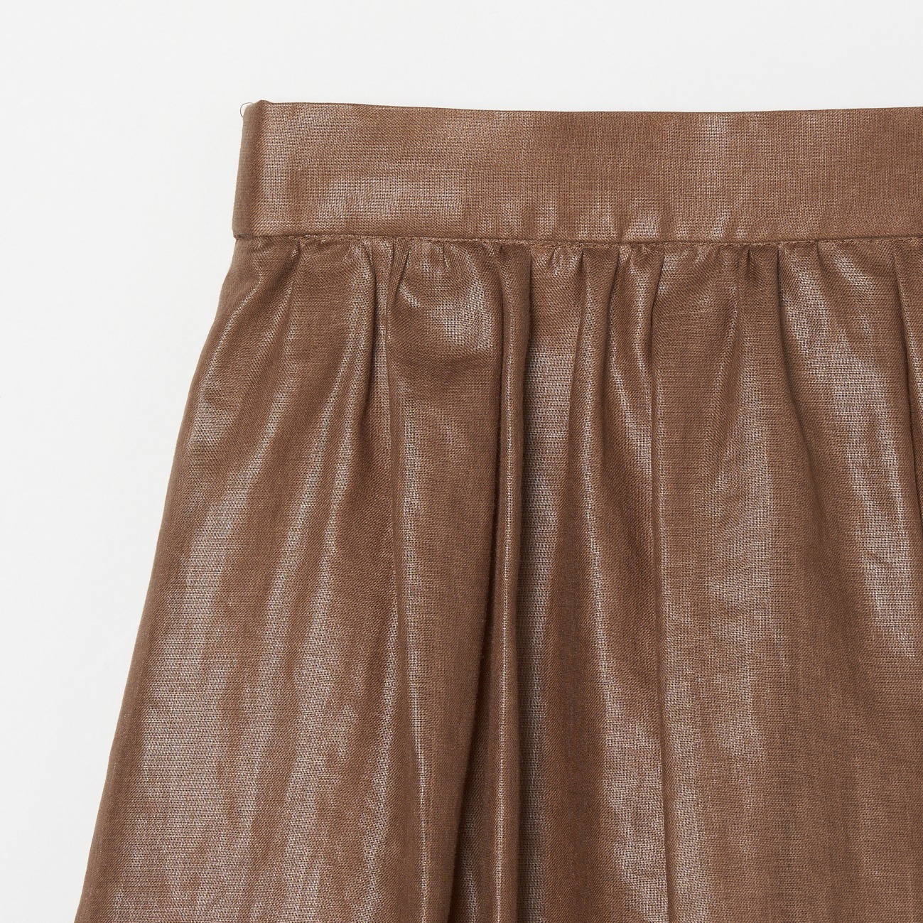 LEATHER BOIL GATHER SKIRT 詳細画像 ダークブラウン 3