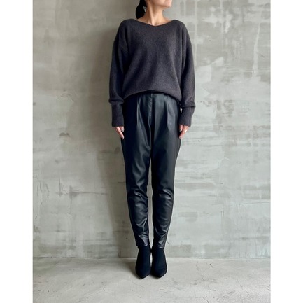 FAKE LEATHER TAPERED PANTs 詳細画像 ブラック 7