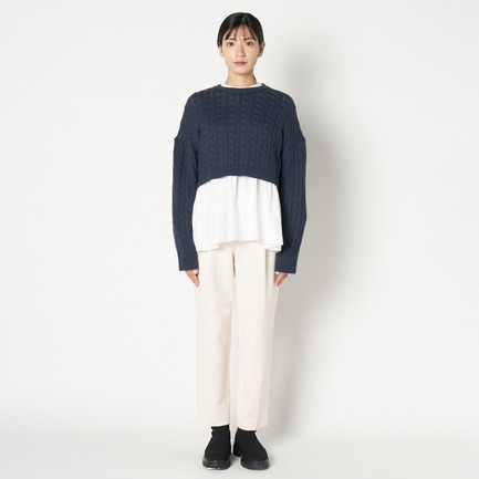 COTTON WOOL CABLE SHORT TOP 詳細画像 ベージュ 1