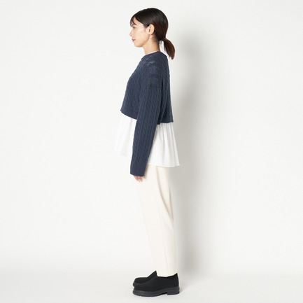 COTTON WOOL CABLE SHORT TOP 詳細画像 ベージュ 2