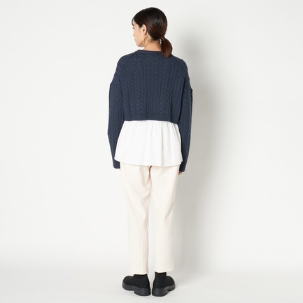 COTTON WOOL CABLE SHORT TOP 詳細画像 ベージュ 3