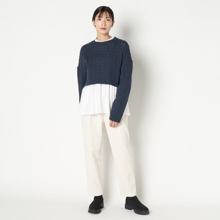 COTTON WOOL CABLE SHORT TOP 詳細画像 ベージュ 4