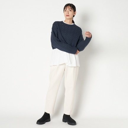 COTTON WOOL CABLE SHORT TOP 詳細画像 ネイビー 5