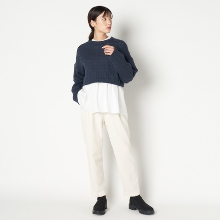 COTTON WOOL CABLE SHORT TOP 詳細画像 ベージュ 6