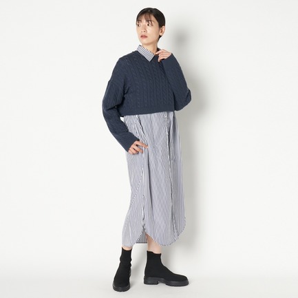 COTTON WOOL CABLE SHORT TOP 詳細画像 ベージュ 8