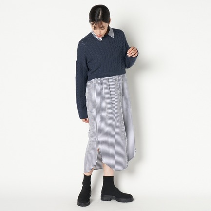 COTTON WOOL CABLE SHORT TOP 詳細画像 ベージュ 9