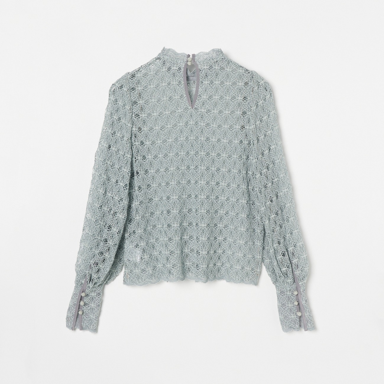 SCALLOP LACE BLOUSE 詳細画像 ライトグレー 1