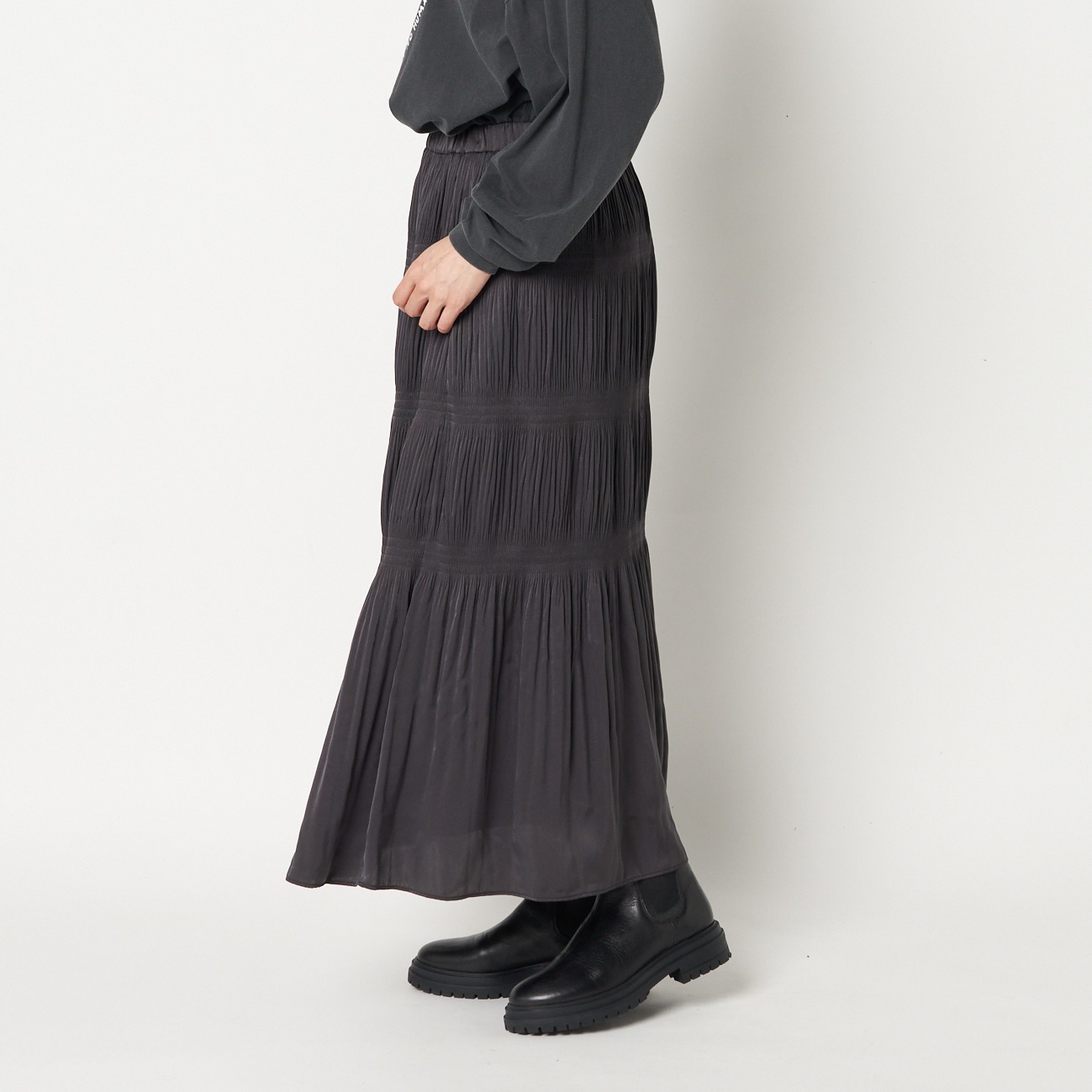 MAJOLICA PLEATED SKIRT 詳細画像 チャコールグレー 3