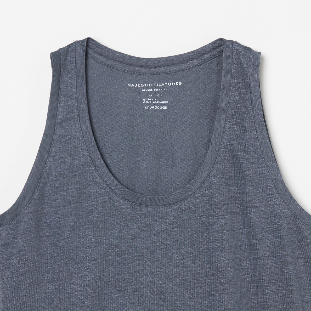 LINEN ELASTHANNE TANK TOP 詳細画像 ミディアムグレー 2