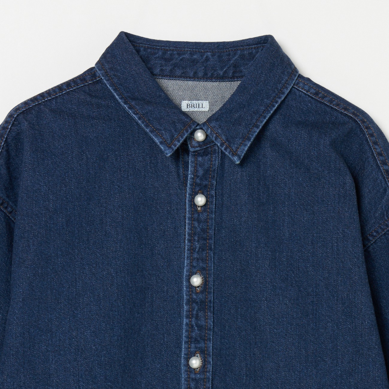 DENIM PEARL BUTTONS SHIRT 詳細画像 ダークブルー 2