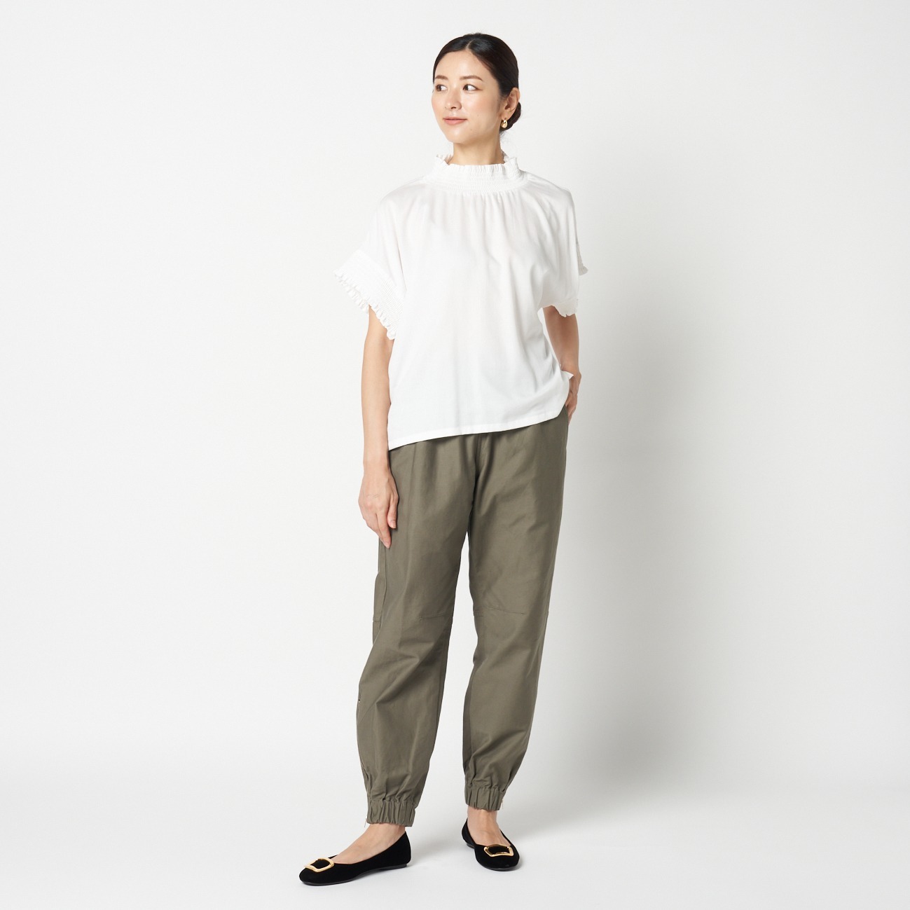 SHIRRING BLOUSE 詳細画像 ホワイト 4