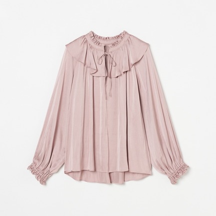 SATIN RUFFLES BLOUSE