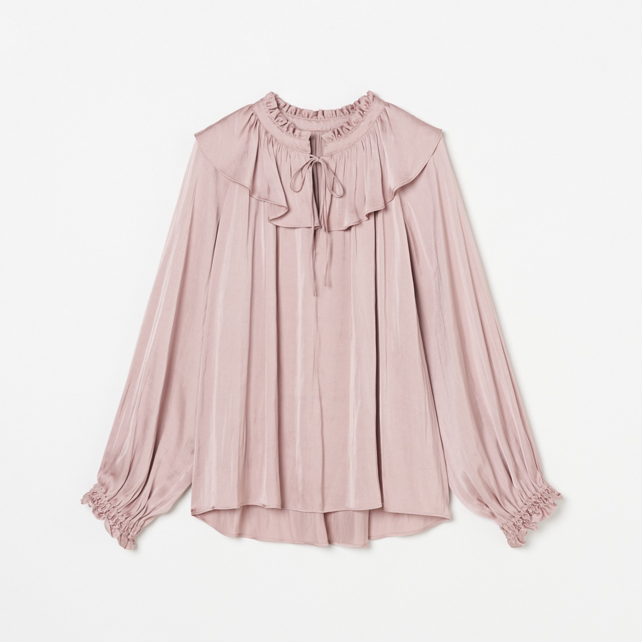 SATIN RUFFLES BLOUSE 詳細画像 ピンク 1