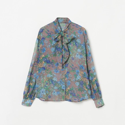 PRINTED BOWTIE BLOUSE