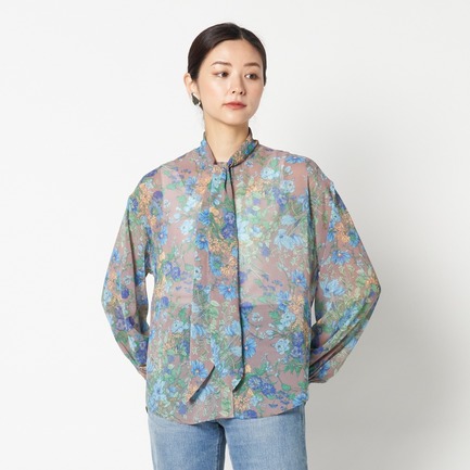 PRINTED BOWTIE BLOUSE 詳細画像 ベージュ 4