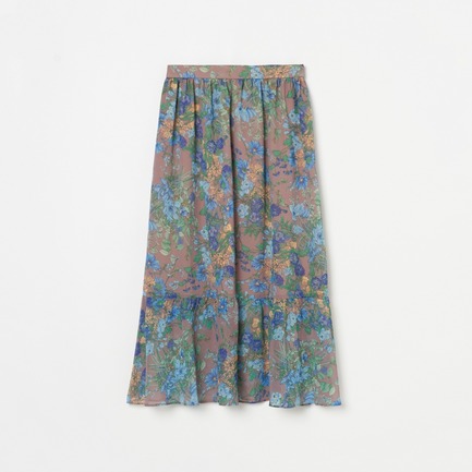 PRINTED GATHERED SKIRT