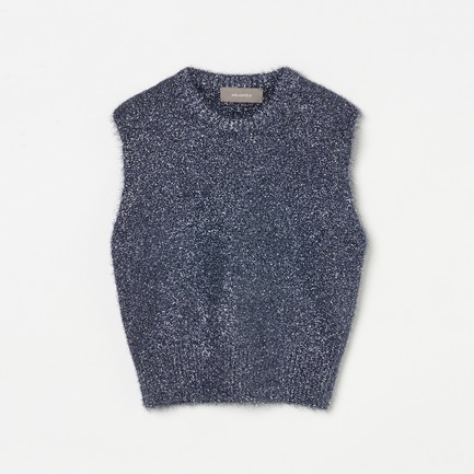 FEATHER YARN GLITTER KNIT VEST 詳細画像 ネイビー 1