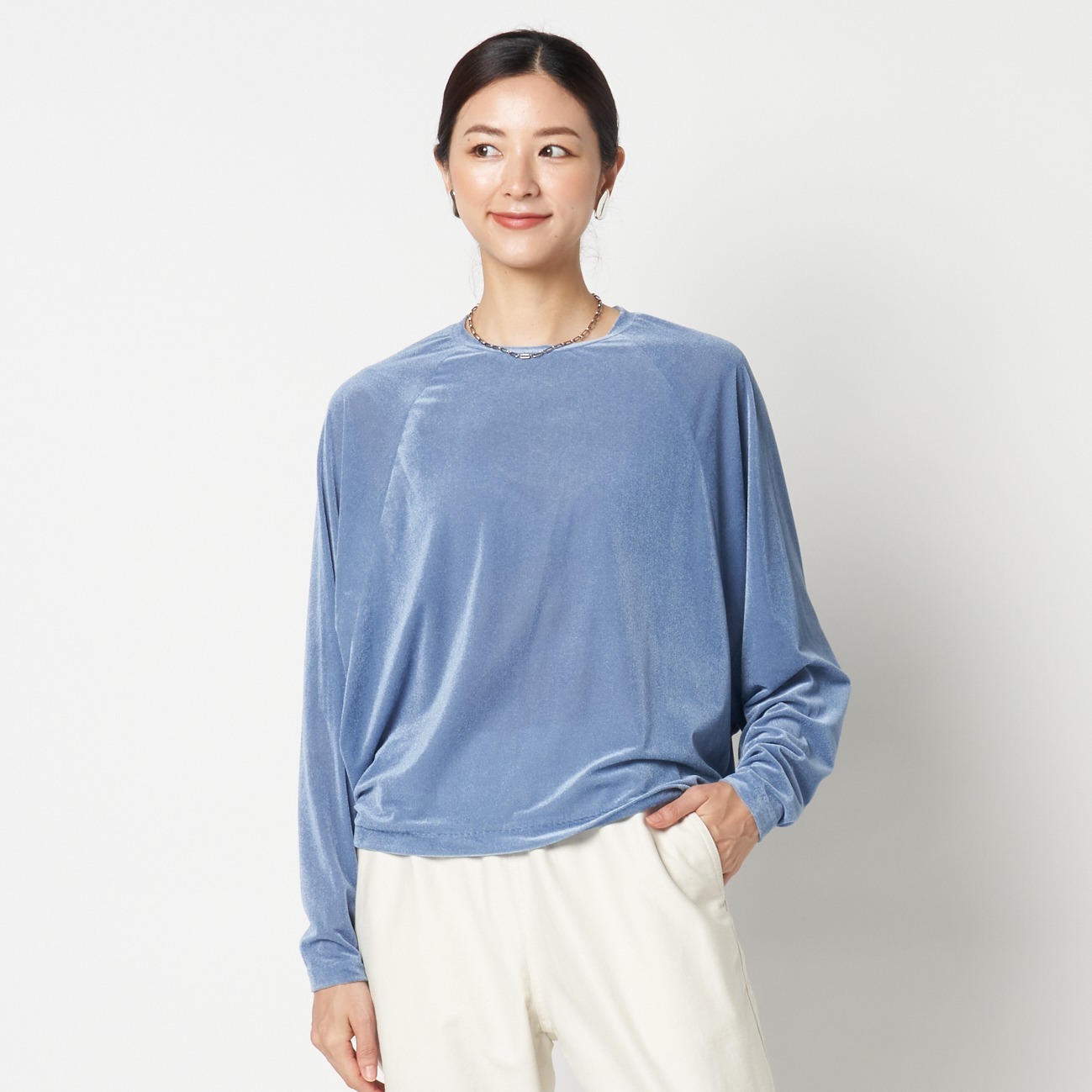 VELOUR RAGLAN SLEEVE PULLOVER 詳細画像 スカイブルー 9