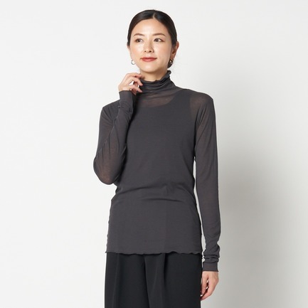 【smooth skin series】SHEER RIB JERSEY TURTLE 詳細画像 チャコールグレー 3