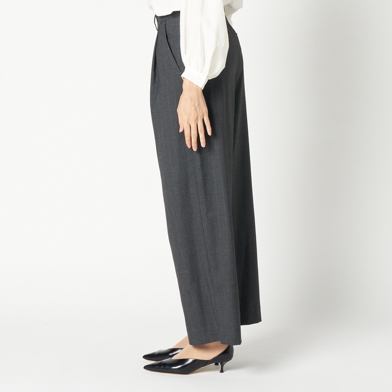 GLITTER STRIPE STRAIGHT PANTS 詳細画像 ミディアムグレー 2