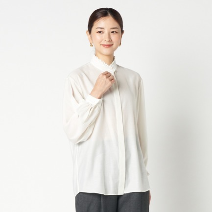 FRILL STAND COLLAR BLOUSE 詳細画像 アイボリー 8