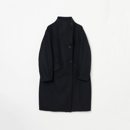 WOOL MELTON STAND COLLAR COAT