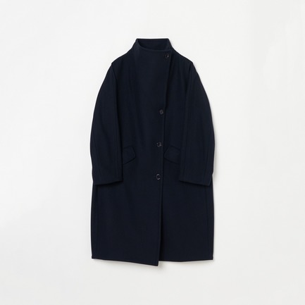 WOOL MELTON STAND COLLAR COAT