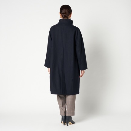 WOOL MELTON STAND COLLAR COAT 詳細画像 ネイビー 11