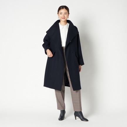 WOOL MELTON STAND COLLAR COAT 詳細画像 ネイビー 13