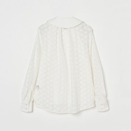 ROUND COLLAR RACE BLOUSE 詳細画像 ホワイト 1