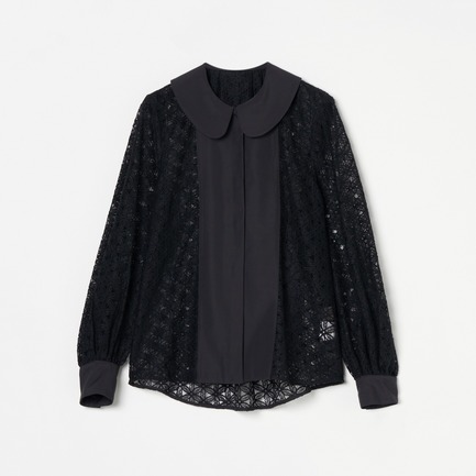 ROUND COLLAR RACE BLOUSE 詳細画像 ブラック 1