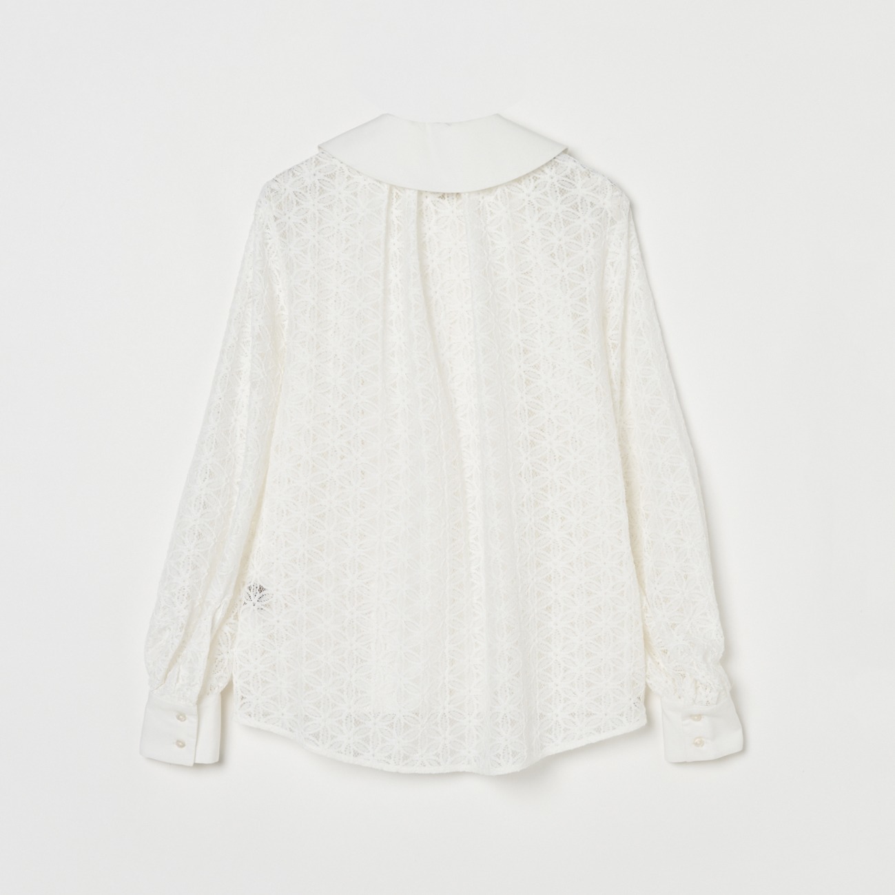 ROUND COLLAR RACE BLOUSE 詳細画像 ホワイト 1