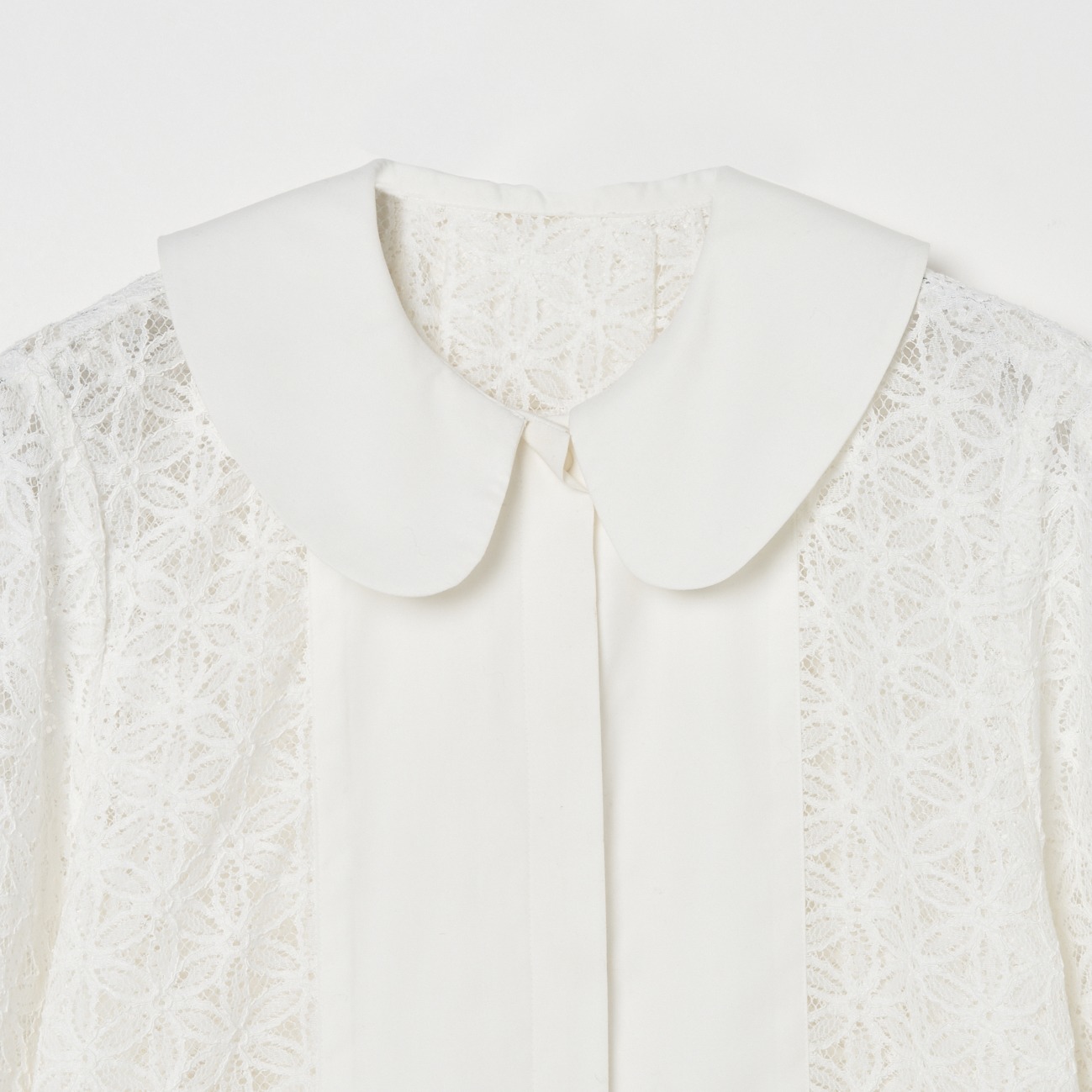 ROUND COLLAR RACE BLOUSE 詳細画像 ホワイト 2