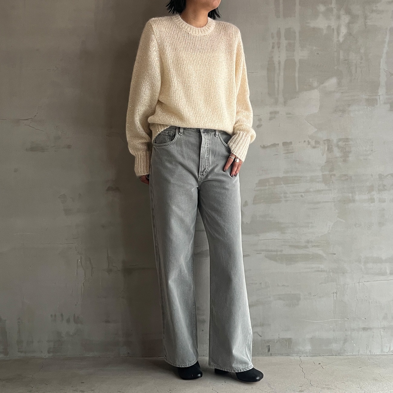 MOHAIR SPANGLE KNIT 詳細画像 アイボリー 1