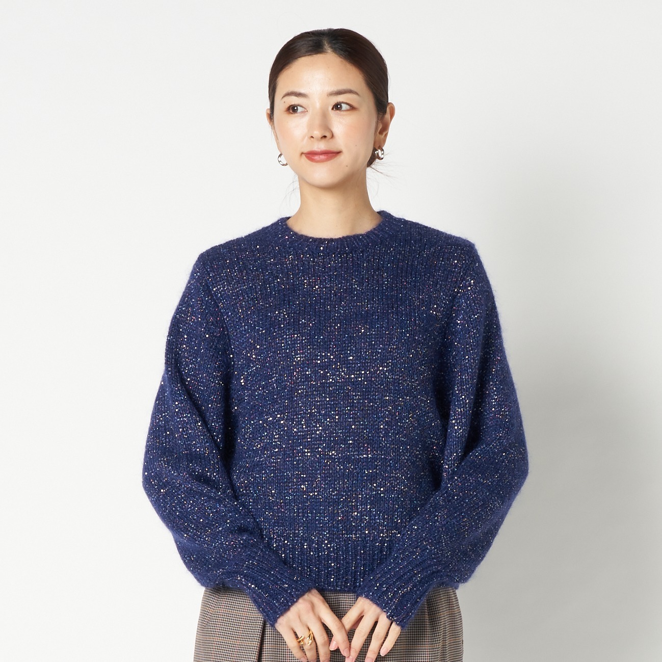 MOHAIR SPANGLE KNIT 詳細画像 ネイビー 4