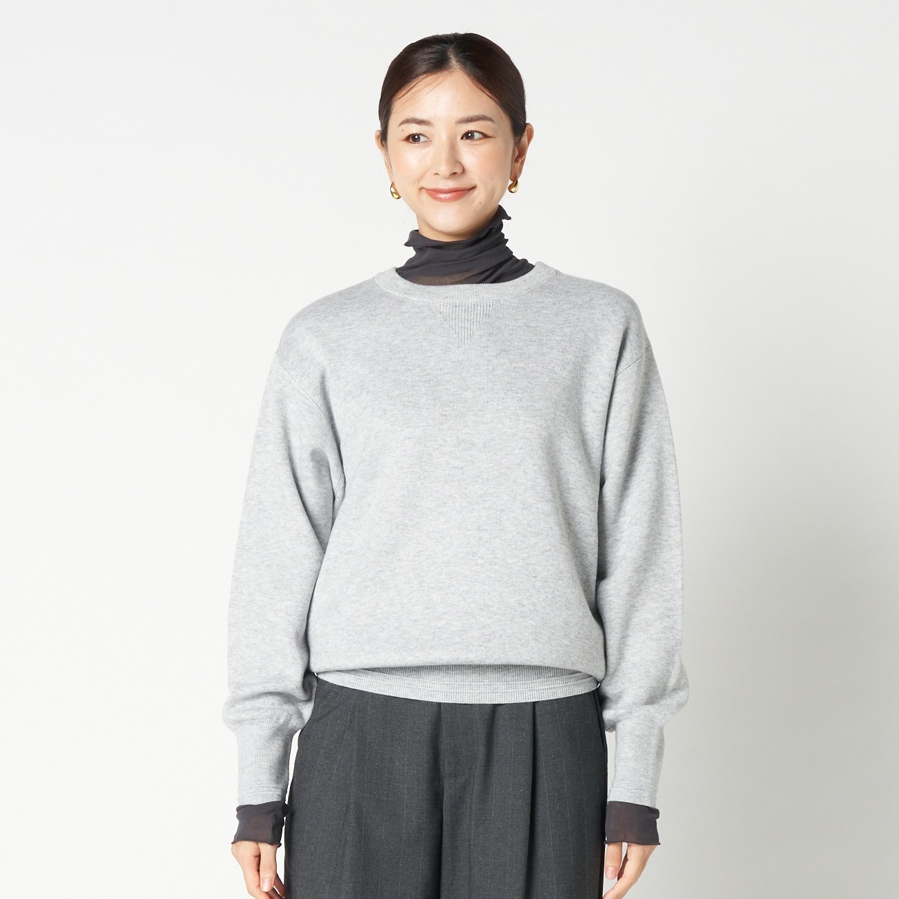 CREW NECK KNIT 詳細画像 ミディアムグレー 1