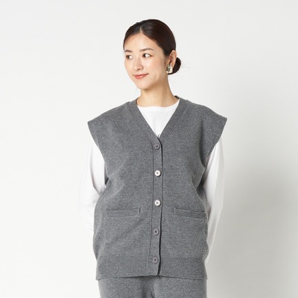 V NECK KNIT VEST 詳細画像 ミディアムグレー 6