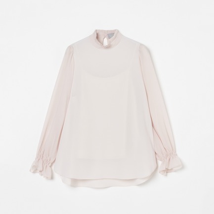 PLEATED COLLAR BLOUSE