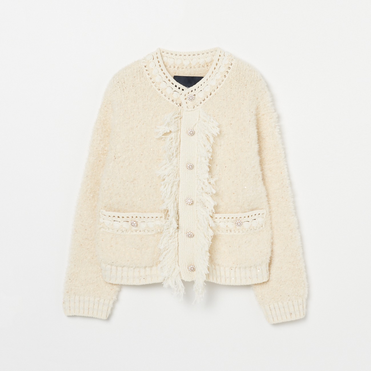 TWEED CREWNECK CARDIGAN 詳細画像 アイボリー 1