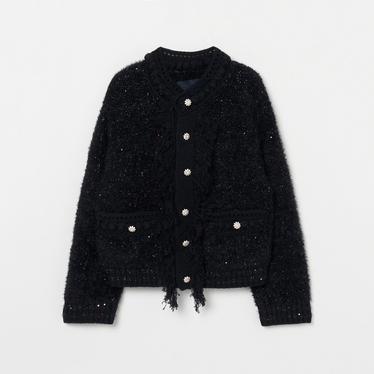 TWEED CREWNECK CARDIGAN 詳細画像 ブラック 1