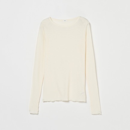 WOOL SILK RIB CREWNECK