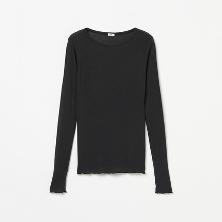 WOOL SILK RIB CREWNECK