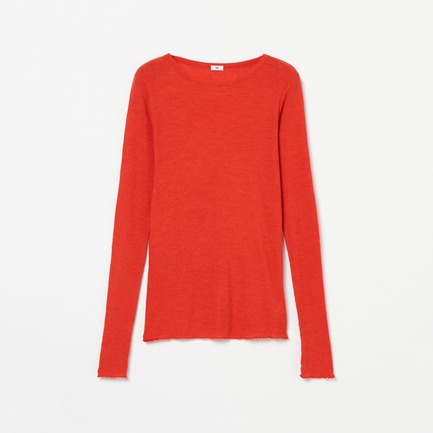 WOOL SILK RIB CREWNECK