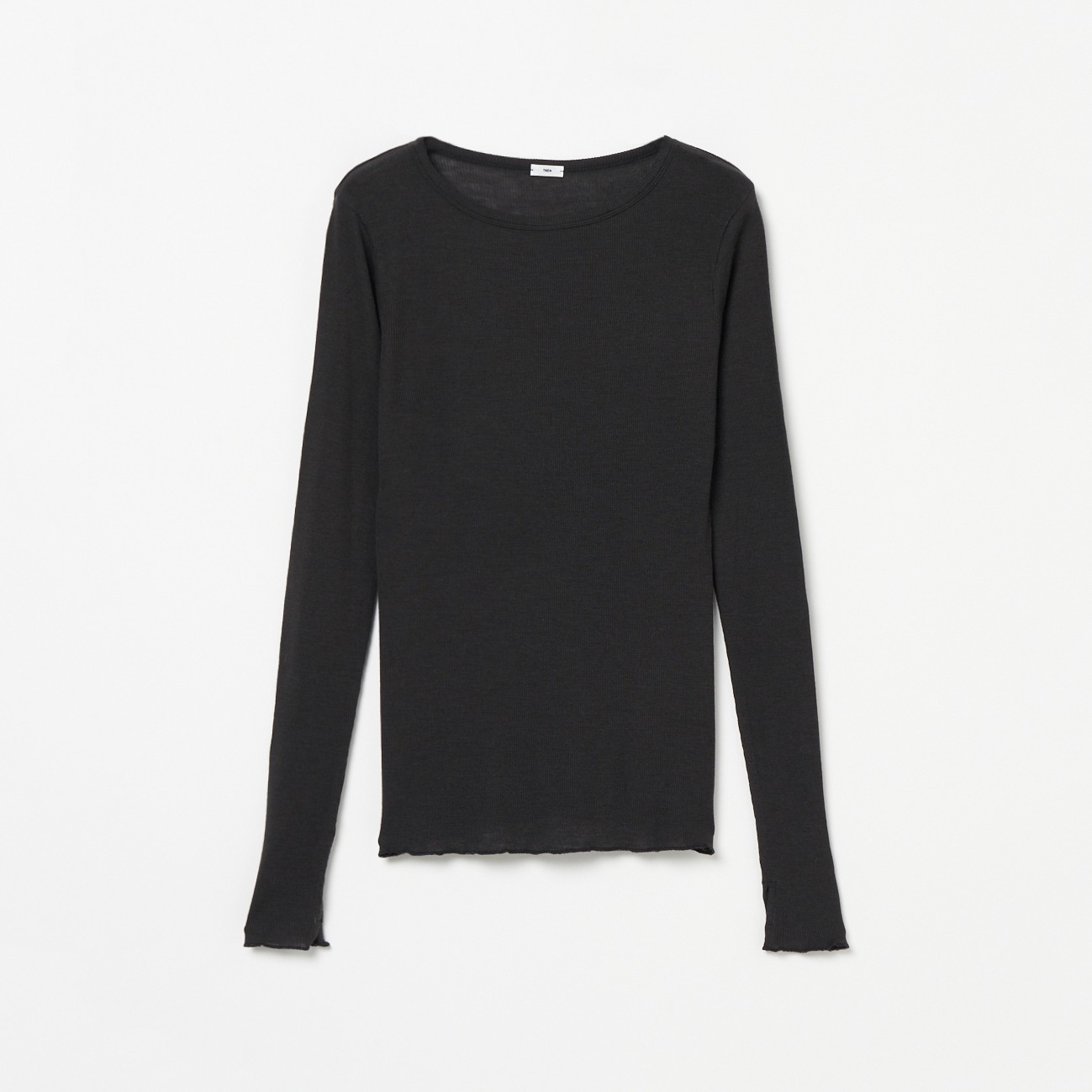 WOOL SILK RIB CREWNECK 詳細画像 チャコールグレー 1